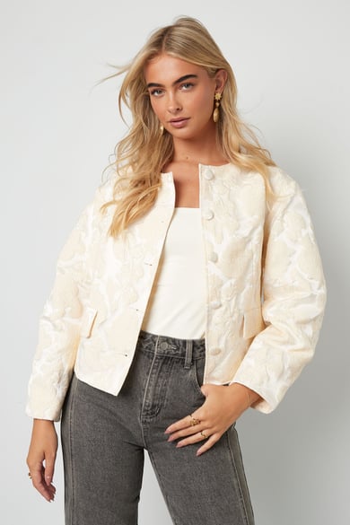 Jacquard Balloon Sleeve Jacket h5 Picture4